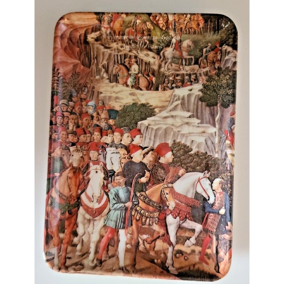 Vtg Melamine 4 Snack Trays Medieval Renaissance Florence Italy Designs 4" x 6" - Picture 5 of 8